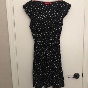 Elle black/white polka dot dress